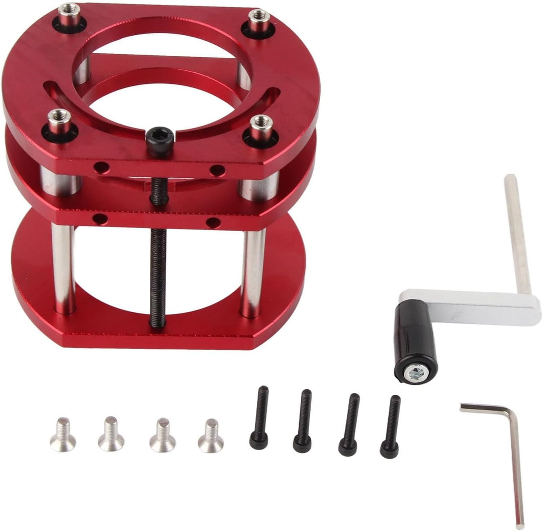Frästisch-Hebesystem Oberfräserheber Router Lift 4-Klemm-Fräser-Hebebasis mit Griff für 64-mm- Bis 6