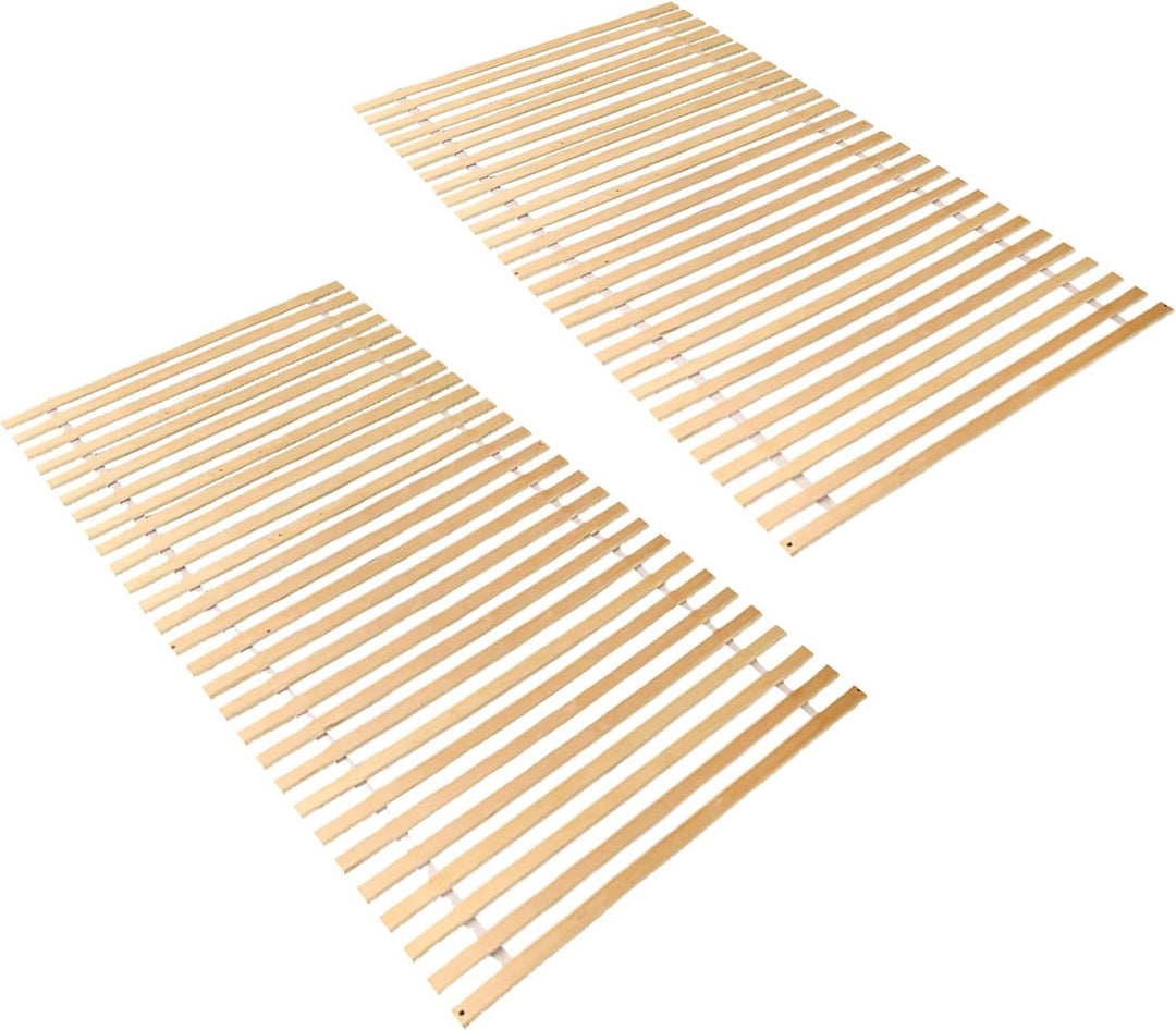 Ansobea 2 Stück Rolllattenrost Lattenrost 90x200cm Federleisten bettgestell Hochwertiger Pappelholz