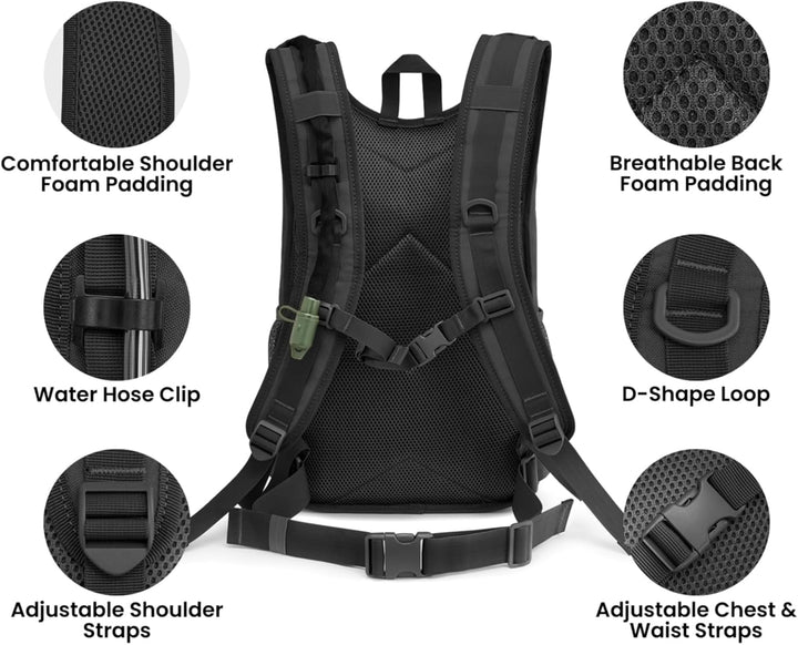 G4Free Militär Trinkrucksack Rucksäck mit 2L Verbesserter Blase Trinkblasen Wanderrucksäcke für Wand