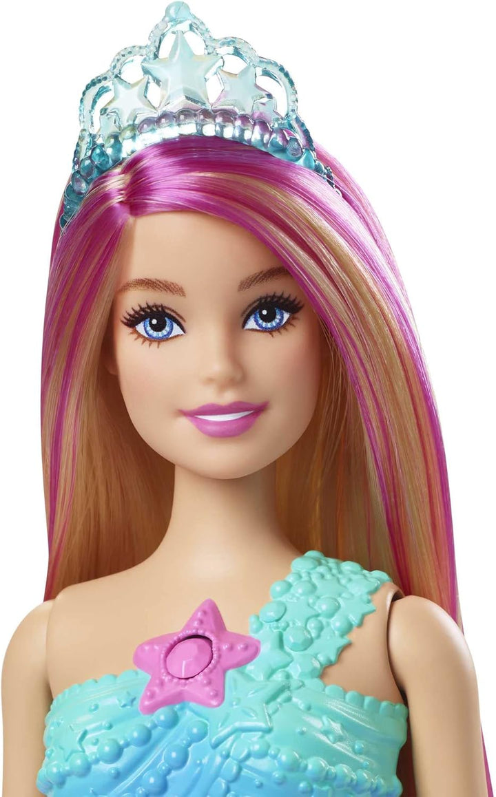 Barbie Dreamtopia Zauberlicht Meerjungfrau Puppe mit blonden Haaren, Barbiepuppe mit Meerjungfrauens