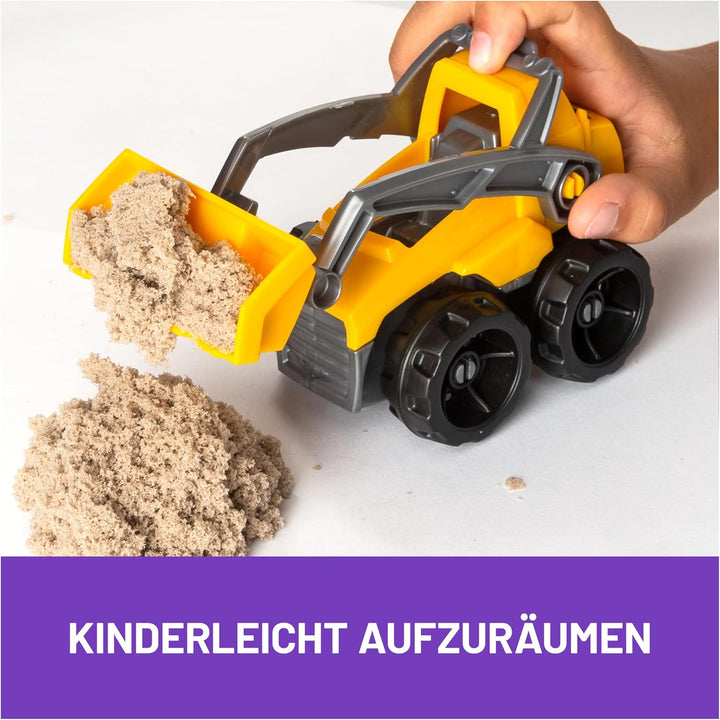 Kinetic Sand Baustellen Set - mit 454 g magischem Sand in Naturbraun, Bagger und Werkzeugen für krea