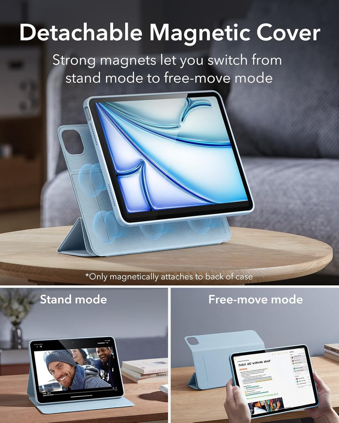 ESR für iPad Air 2022 Hülle, iPad Air 5 Hülle, iPad Air 4 Hülle 2020, 10,9 Zoll Case, abnehmbare mag