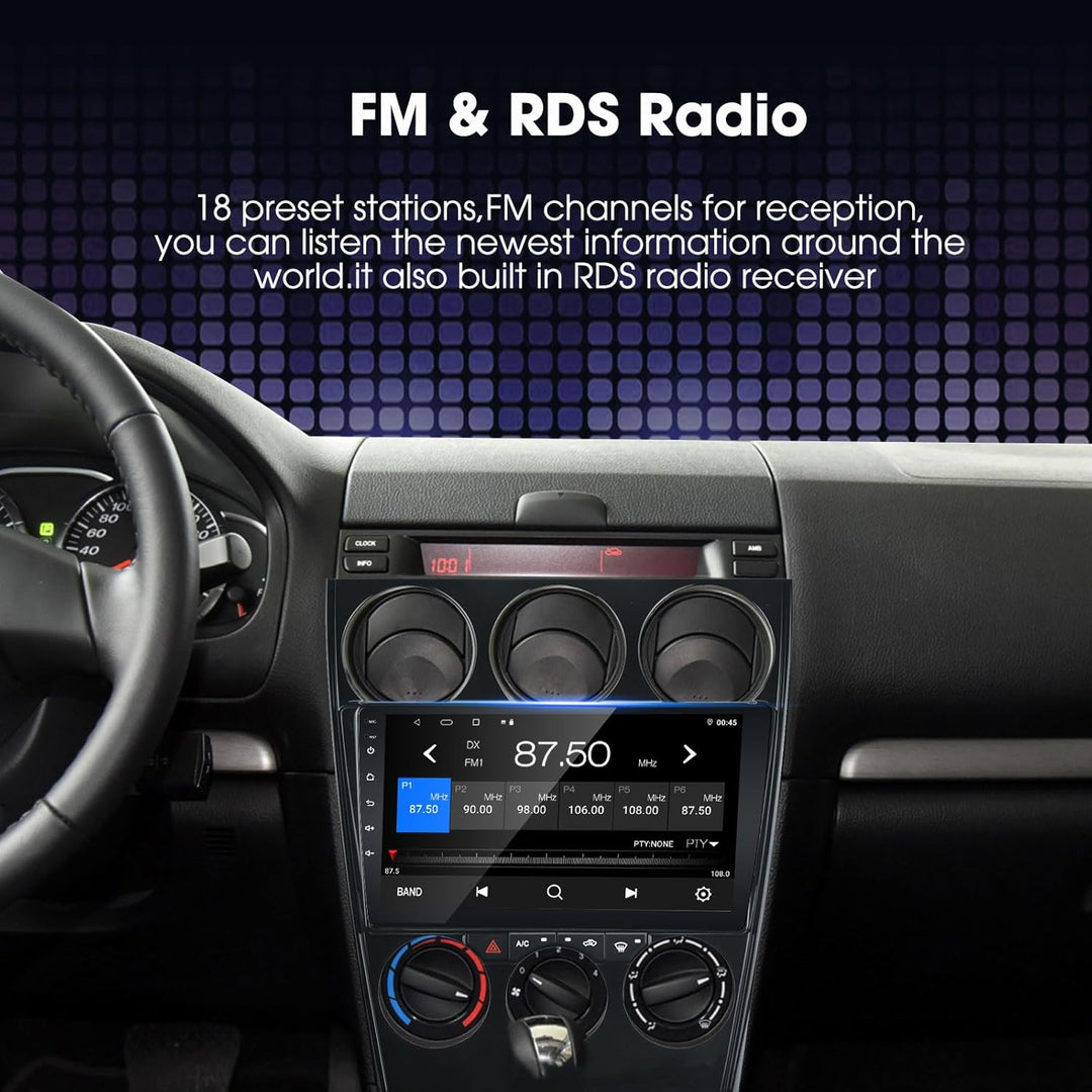 EZoneTronics Android 11 Autoradio Stereo für Mazda 6 Atenza 2002-2014 9 Zoll Touchscreen GPS Navigat