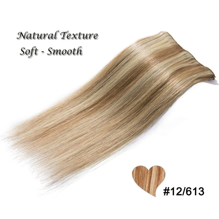TESS Clip in Extensions Echthaar, 8pcs Clip in Haarverlängerung Remy Echt Haare Natürliche 18 Clips