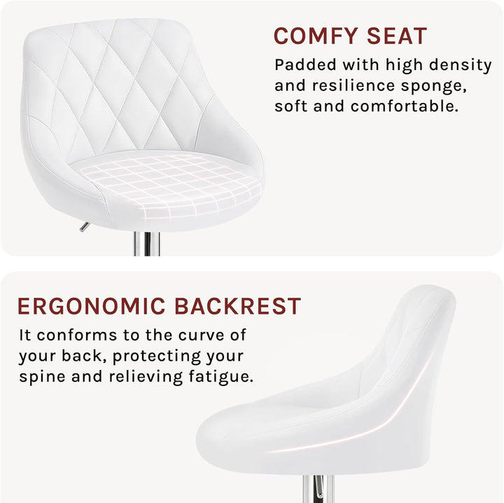 WOLTU BH23ws-1 1er Barhocker Barstuhl, leichte reinige Kunstleder, Gute gepolsterte Sitzfläche, Höhe