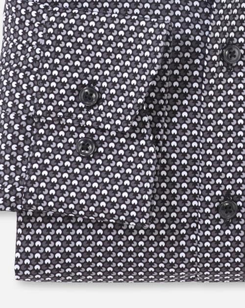 OLYMP Herren Businesshemd Langarm Luxor,Rotationsdruck,modern fit,Global Kent 39 Schwarz 68, 39 Schw