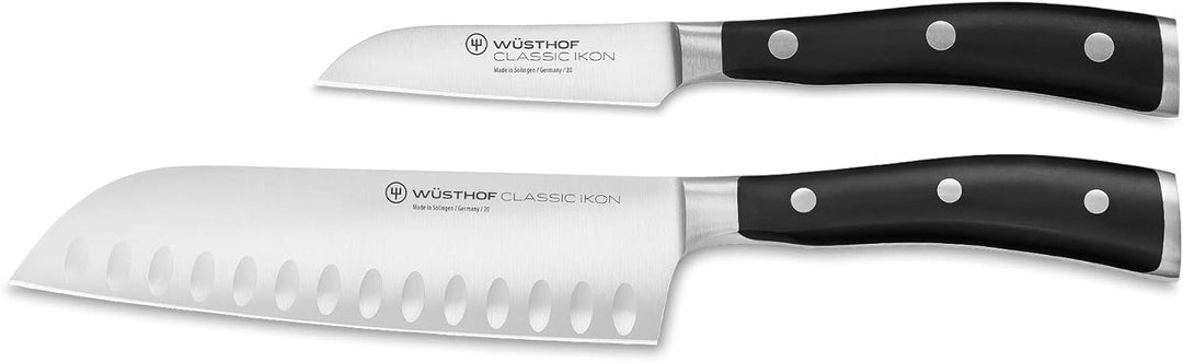 WÜSTHOF Classic Ikon Messersatz mit 2 Messern Santoku- und Gemüsemesser Single