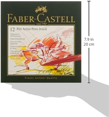 Faber-Castell 167146 - Tuschestift Pitt Artist Pen B, Atelierbox 12er 12 stück (1er Pack) Single, 12