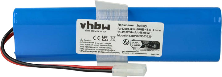 vhbw 1x Akku kompatibel mit 360 S6 Saugroboter (3200 mAh, 14,4 V, Li-Ion)