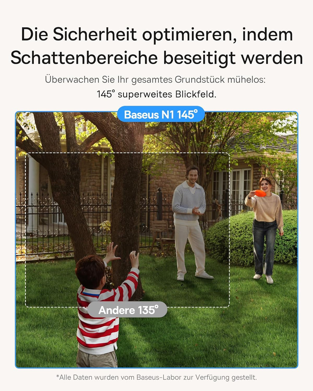 Baseus Security Überwachungskamera Aussen Akku 210Tage, 2K HD, 145 Grad, IP67 Wetterfest, Nachtsicht