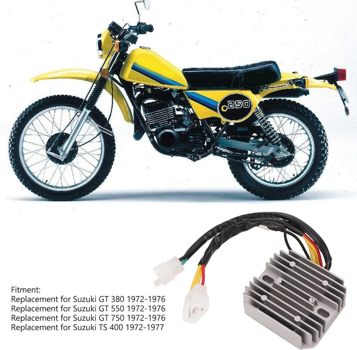 Aramox 12V Motorrad Spannungsregler Gleichrichter Aluminiumlegierung Ersatz für Suzuki GT 380 550 75