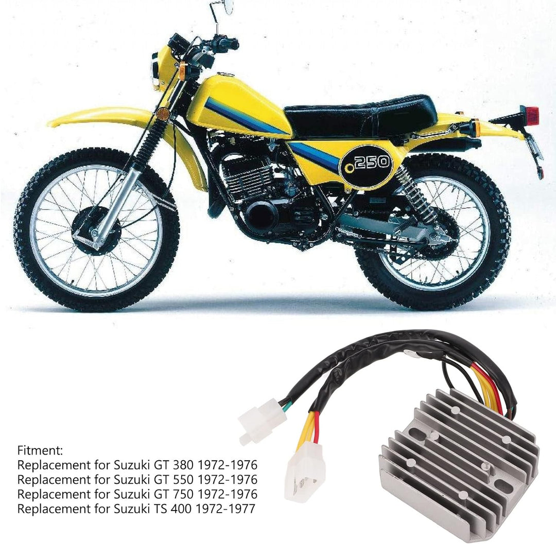 Aramox 12V Motorrad Spannungsregler Gleichrichter Aluminiumlegierung Ersatz für Suzuki GT 380 550 75