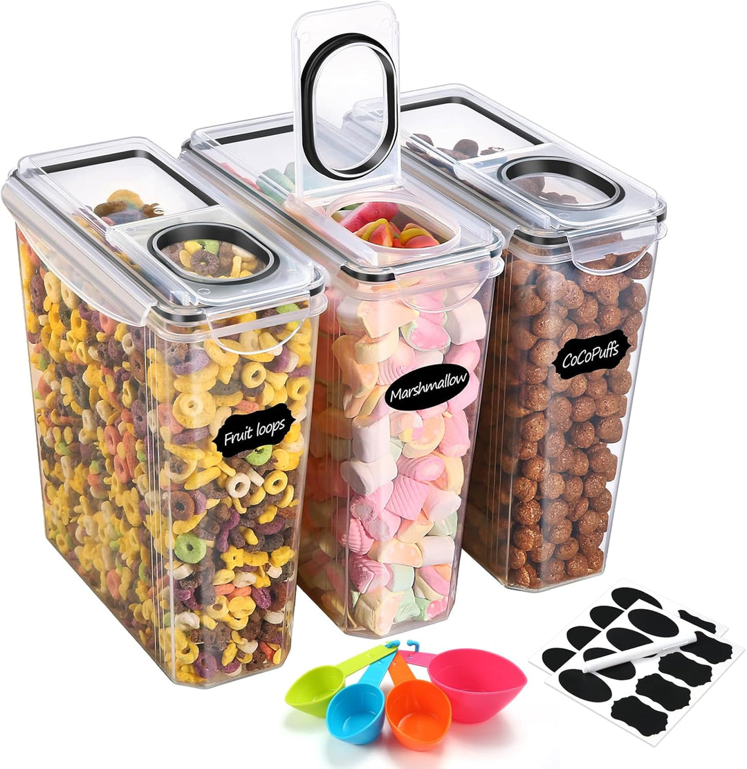 YASHE 3 Stücke Vorratsdosen Set 3.7L, Frischhaltedosen mit Deckel Luftdicht, Kunststoff BPA freie Kü