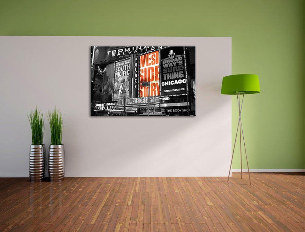 grossartiges Programm des berühmten Broadway's schwarz/weiss auf Leinwand, XXL riesige Bilder fertig