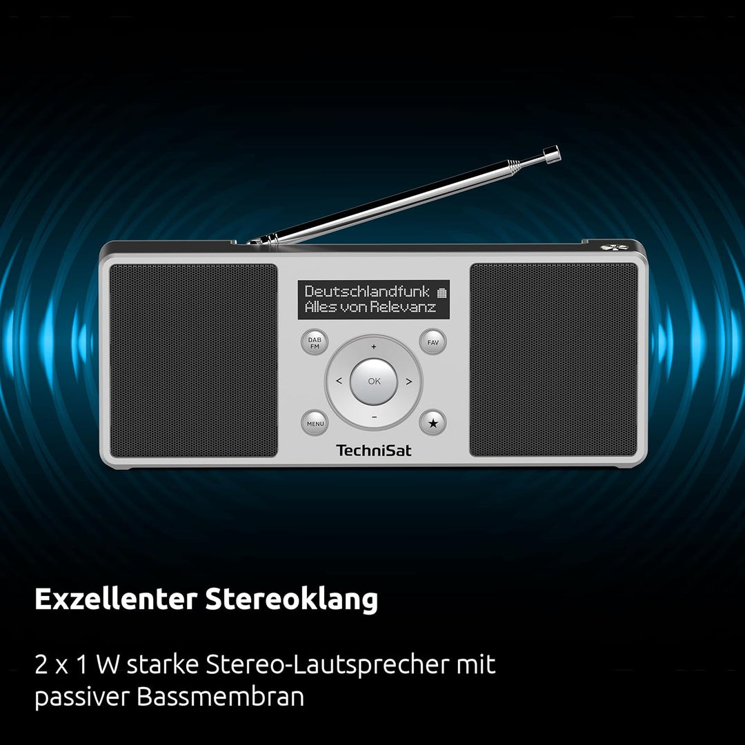 TechniSat DIGITRADIO 1 S - tragbares Stereo DAB Radio mit Akku (DAB+, UKW, FM, Lautsprecher, Kopfhör