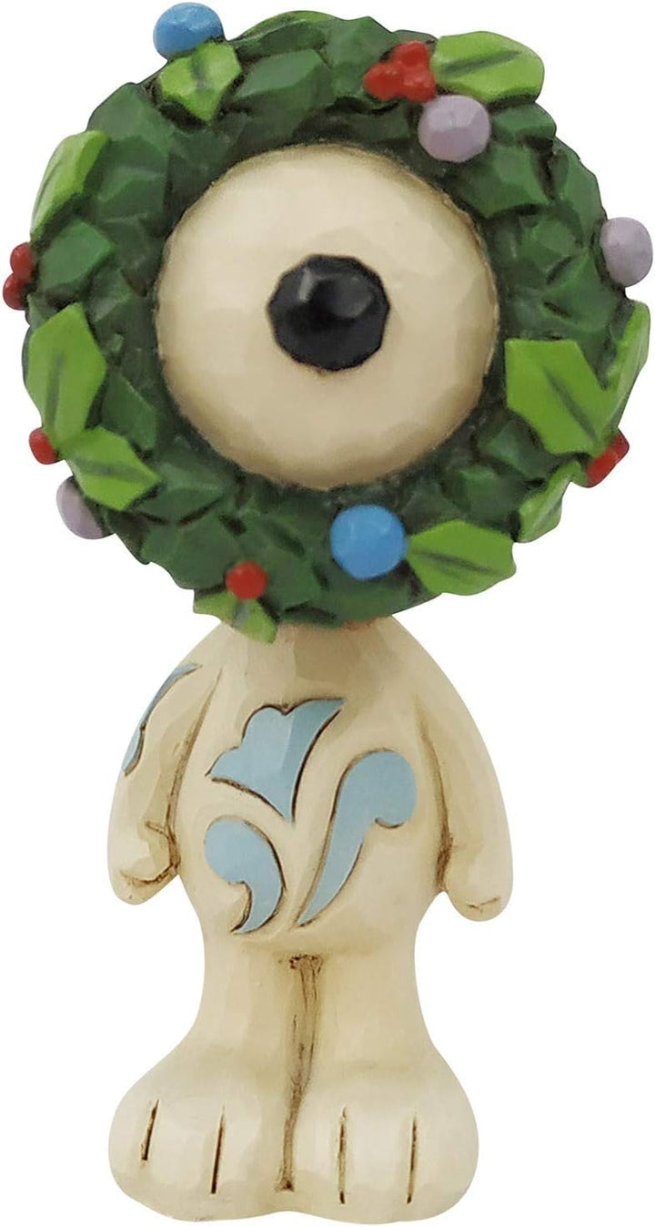 Enesco Jim Shore Peanuts Miniaturfigur Snoopy im Kranz, Mehrfarbig