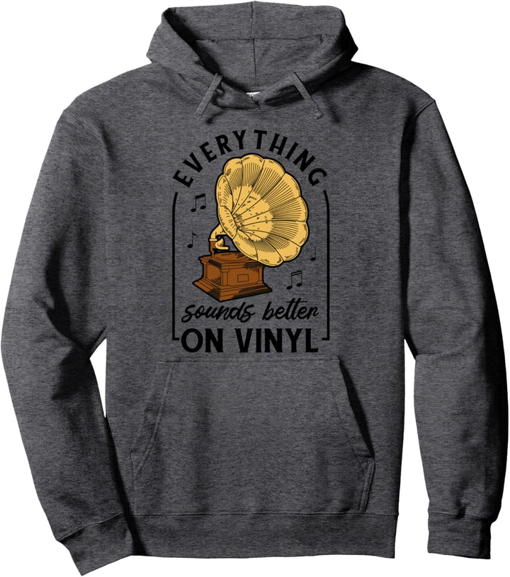 Vintage-Schallplattenspieler und alles klingt besser auf Vinyl. Pullover Hoodie