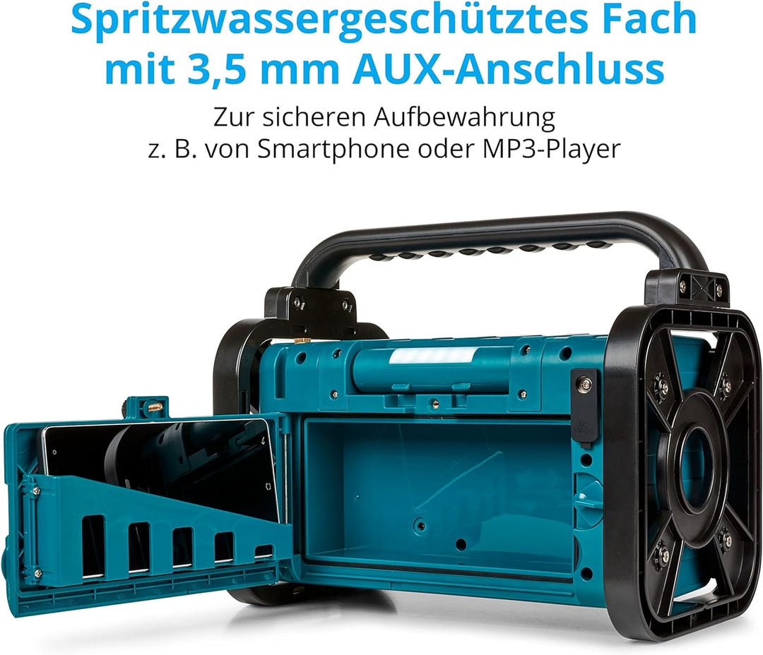 MEDION E66045 DAB+ Baustellenradio (Robustes Gehäuse, Spritzwassergeschützt (IP44), Bluetooth 5.0, P