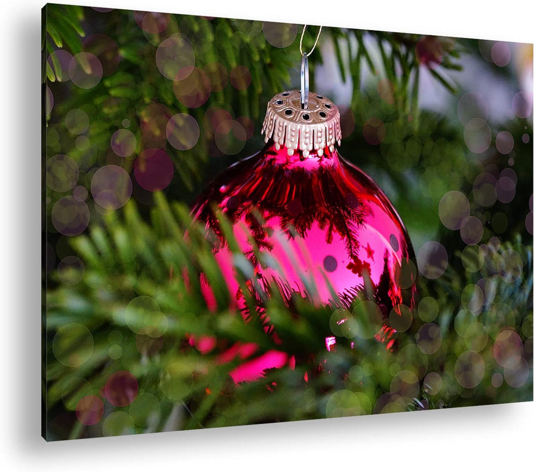 deyoli Weihnachtlicher Schmuck Format: 80x60 als Leinwandbild, Motiv fertig gerahmt auf Echtholzrahm
