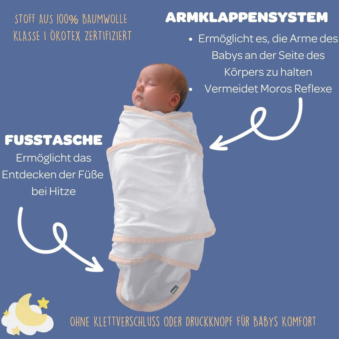 BÉABA, Puck-/Neugeborenendecke, Babydecke, beruhigt das Baby,-Textilien, 100% Baumwolljersey,