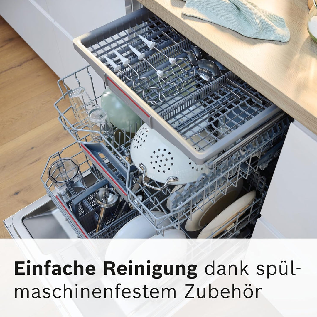 Bosch Handrührer ErgoMixx, MFQ37470, 750 W, Mixfuss, Edelstahl Rührwerkzeuge, 5 Stufen plus Turbotas