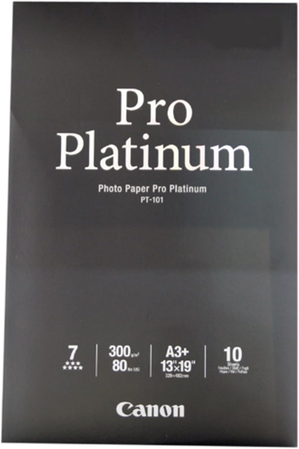 Canon 2768B018 PT-101 Pro Platinum Photopaper A3+ 10 Blatt Pack A3+ 10 Blatt Single, A3+ 10 Blatt Si