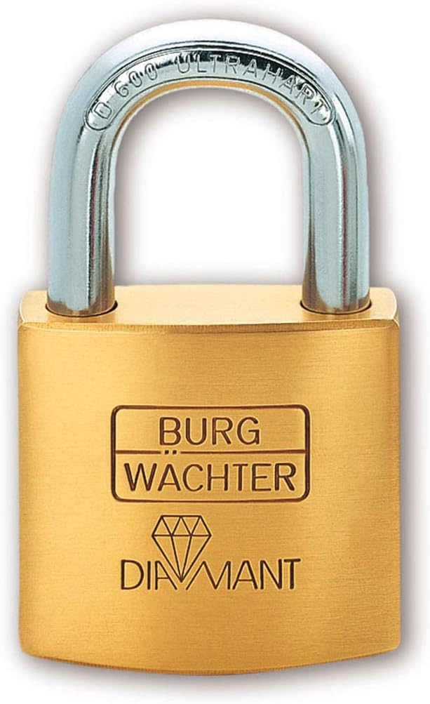 Burg-Wächter Vorhängeschloss, Diamant D 600 50, Inkl. 2 Schlüssel, Bügelstärke: 9 mm Bügelstärke 9 m