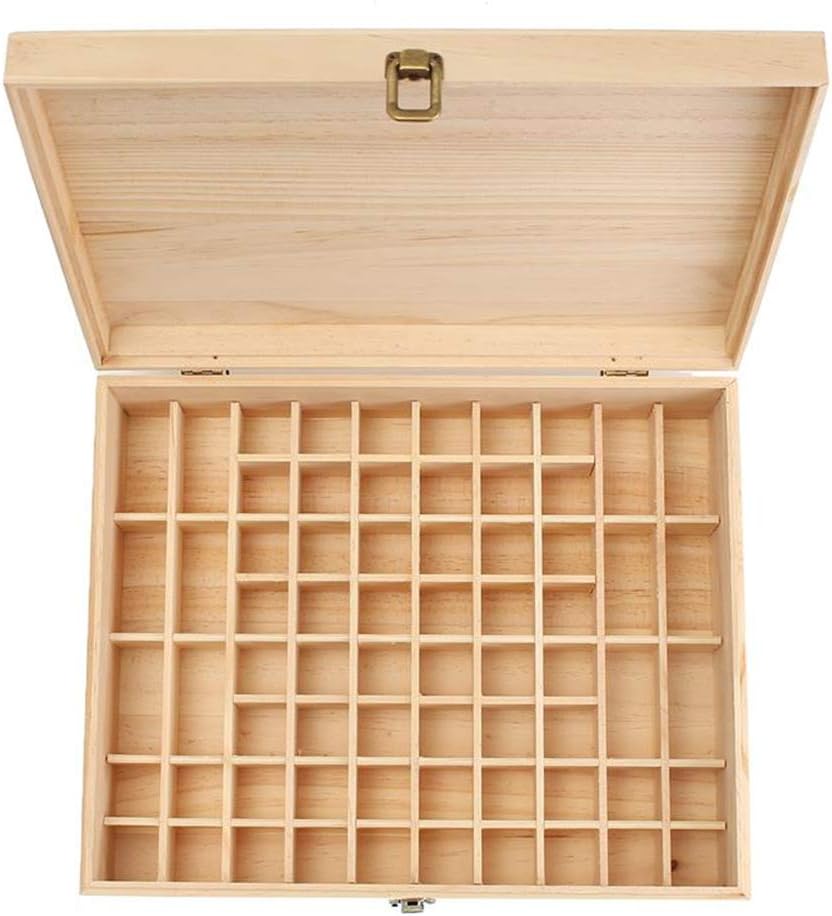 CHSEEA Ätherisches Öl Display Ständer Gestell Halter Organisator, 68 Löcher Holz Box Veranstalter Au