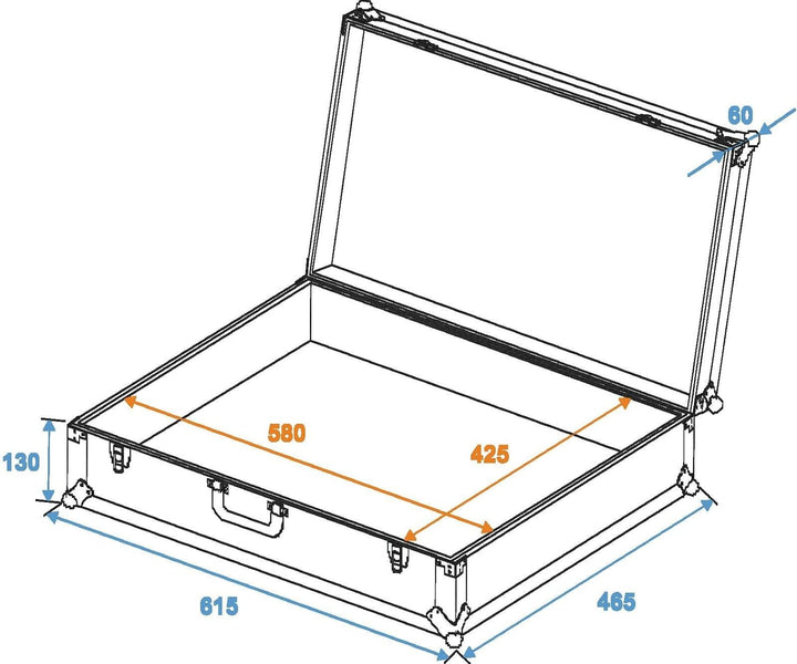 ROADINGER Universal-Koffer-Case FOAM GR-4 schwarz | Flightcase mit flexibler Schaumeinlage und 580 x