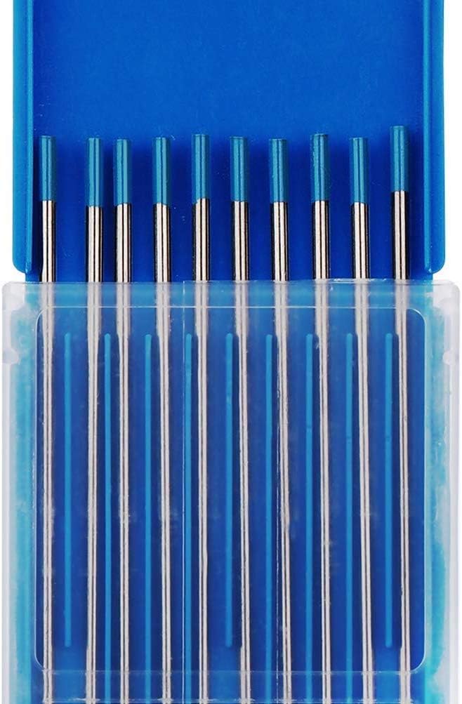 TEN-HIGH WIG Wolfram Elektrode WL-20 2,4 x 175 mm 10x Wolframnadeln für WIG Schweissen, Blau, 2,4 x