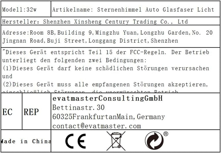 1300pcs 13.1ft Fiberglas Starlight Light Kit für Auto, 32W RGB Meteor Farbe Bluetooth APP Control So