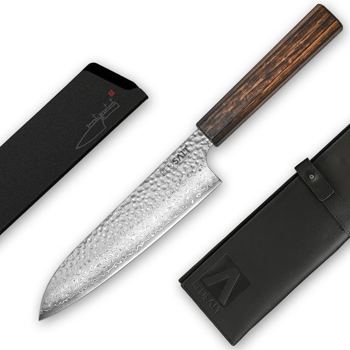 REDSALT® Professional Series SANTOKU 三德 18cm Damaststahl Chefmesser handgefertigt in Japan | Profi K