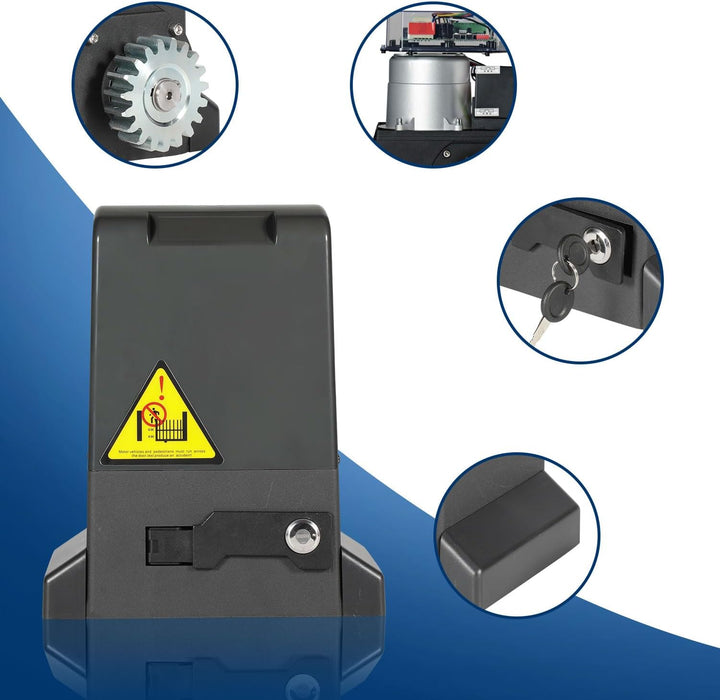 Ansobea Schiebetorantrieb 280W torantrieb Garagentoröffner mit 2 Fernbedienungen bis 600kg elektrisc