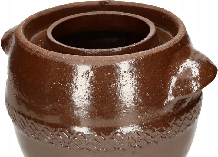 KOTARBAU® Keramik Gärtopf 5L Gurkentopf mit Deckel Steinzeug Sauerkrauttopf Keramiktopf Steinguttopf