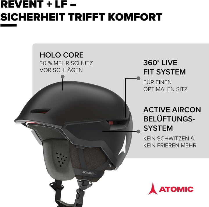 ATOMIC Revent + LF Skihelm - Unisex für Erwachsene - Individuelle Passform für präzisen Sitz - Überl