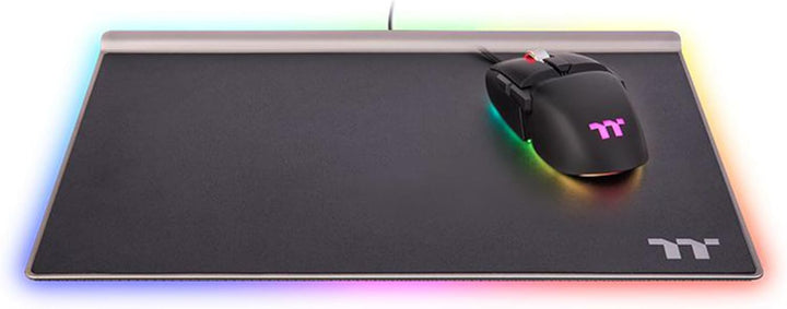 Thermaltake Argent MP1 RGB Gaming Mousepad 359 mm x 254 mm Aluminium-Grundplatte rutschfeste Gummiun