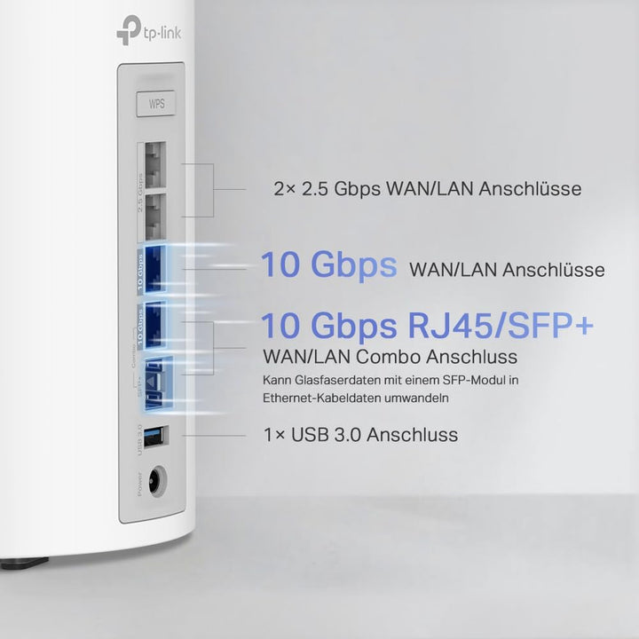 TP-Link Deco BE85 Wi-Fi 7 Mesh WLAN-Set, BE19000 Tri-Band-Router und Repeater (10 Gbit/s Ethernet/Gl