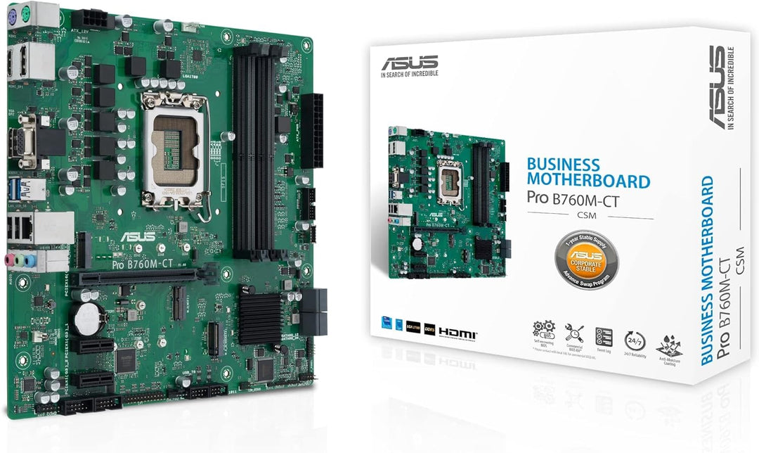 ASUS PRO B760M-CT-CSM Business Mainboard Sockel Intel LGA 1700 (mATX, CSM, Control Center Express, C