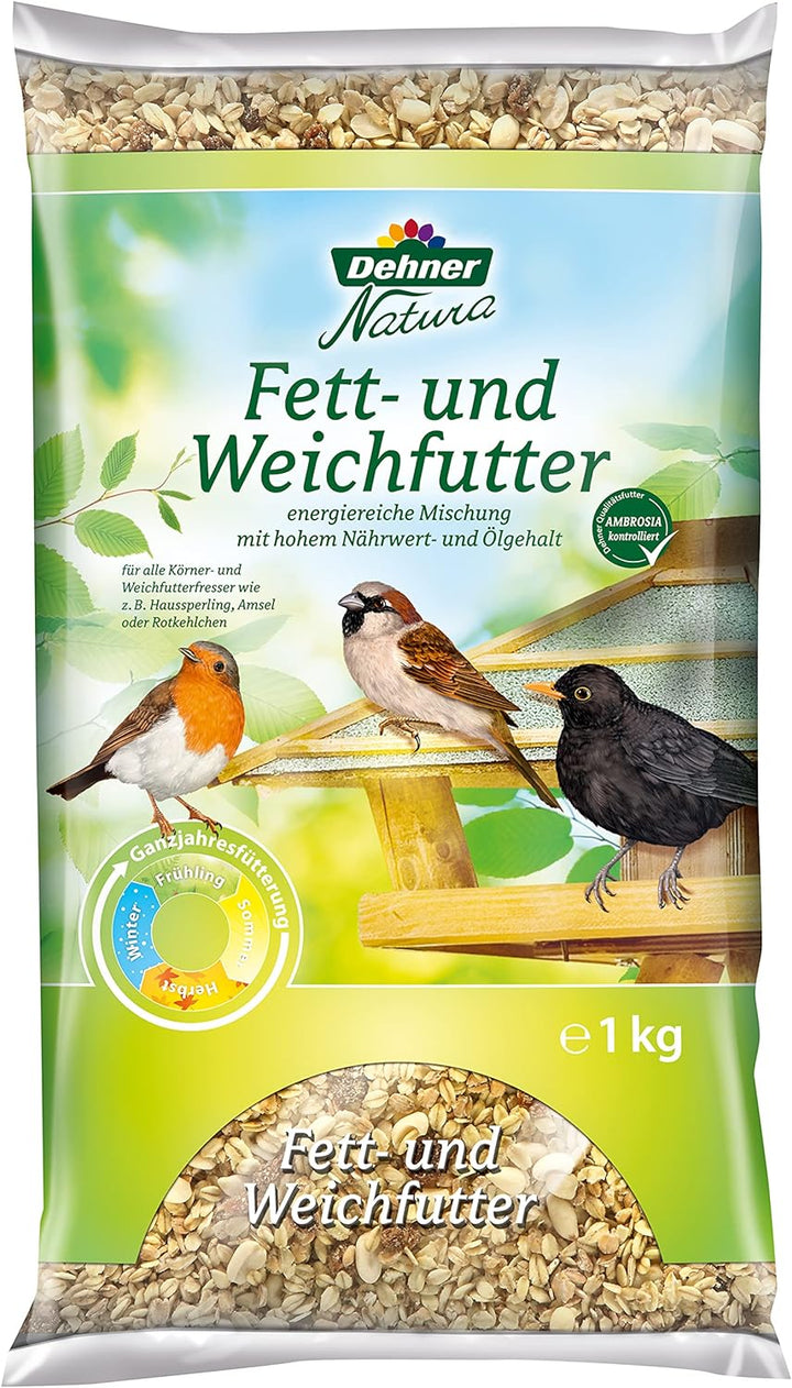 Dehner Natura Wildvogelfutter Futterbuffet Maxi, Streufutter und Snacks, 8-teilig