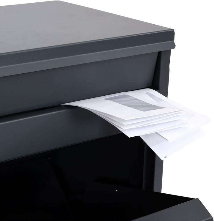 Paketkasten HWC-G80, Paketbox Standbriefkasten Briefkasten Grösse L - verzinkt anthrazit, Verzinkt A