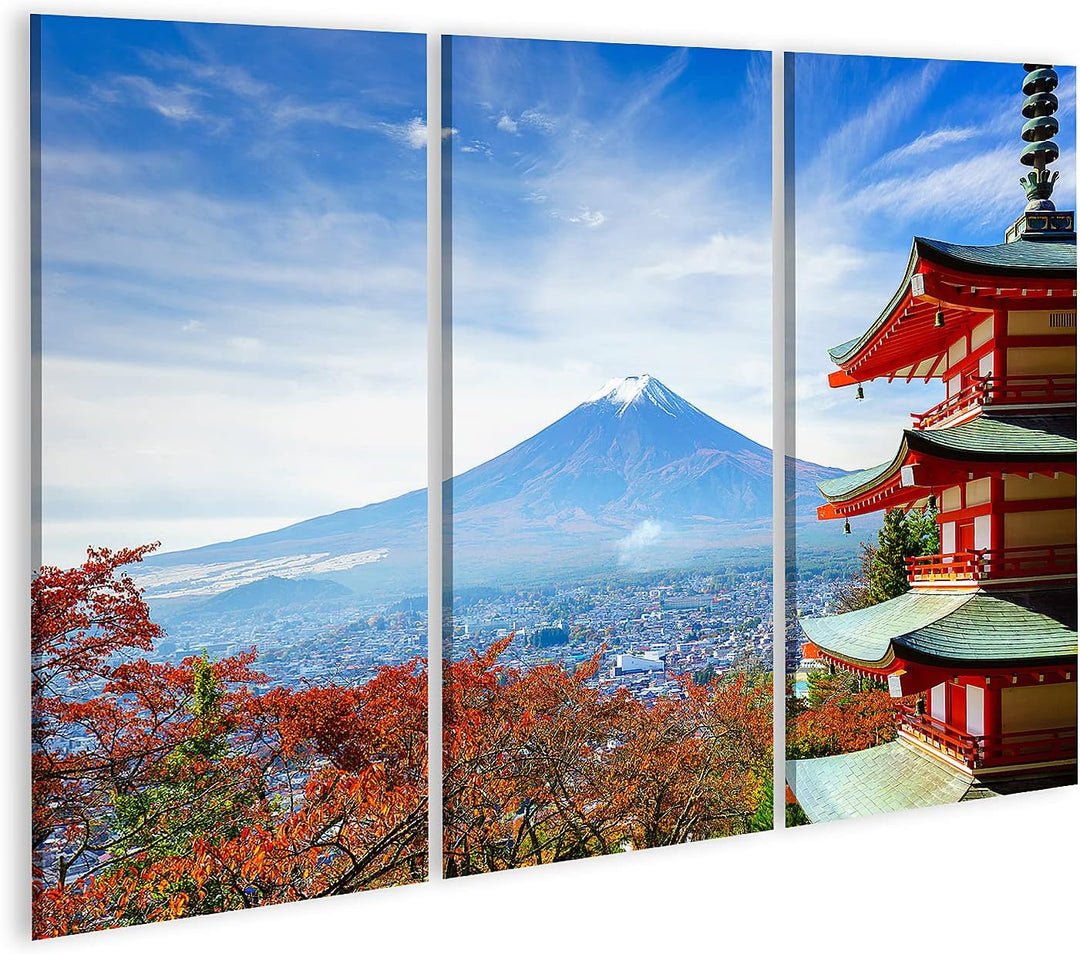 islandburner Bild auf Leinwand Berg Fuji Mit Chureito Pagode Im Herbst Fujiyoshida Japan Bilder Wand