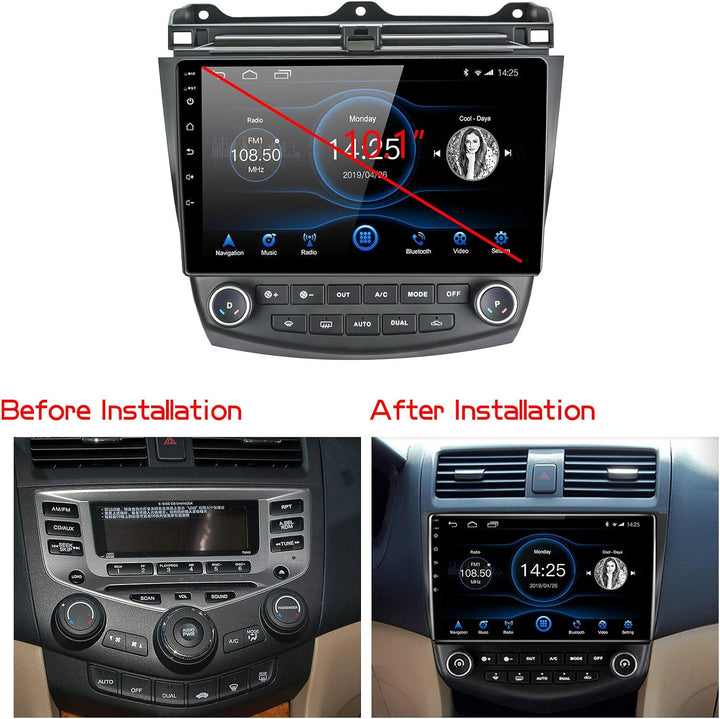 LEXXSON Android 8.1 Autoradio für Honda Accord 7. 2003-2007 | 10,1-Zoll-Touchscreen AM FM-Radio GPS-