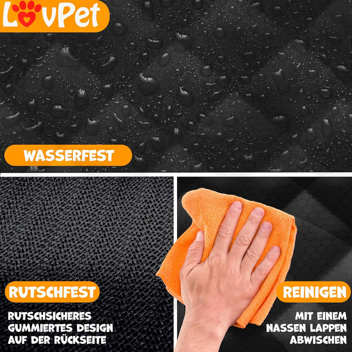 Lovpetยฎ 2in1 Hundedecke fรผr Auto Rรผckbank & Kofferraum mit Seitenschutz und Sichtfenster Kofferraums