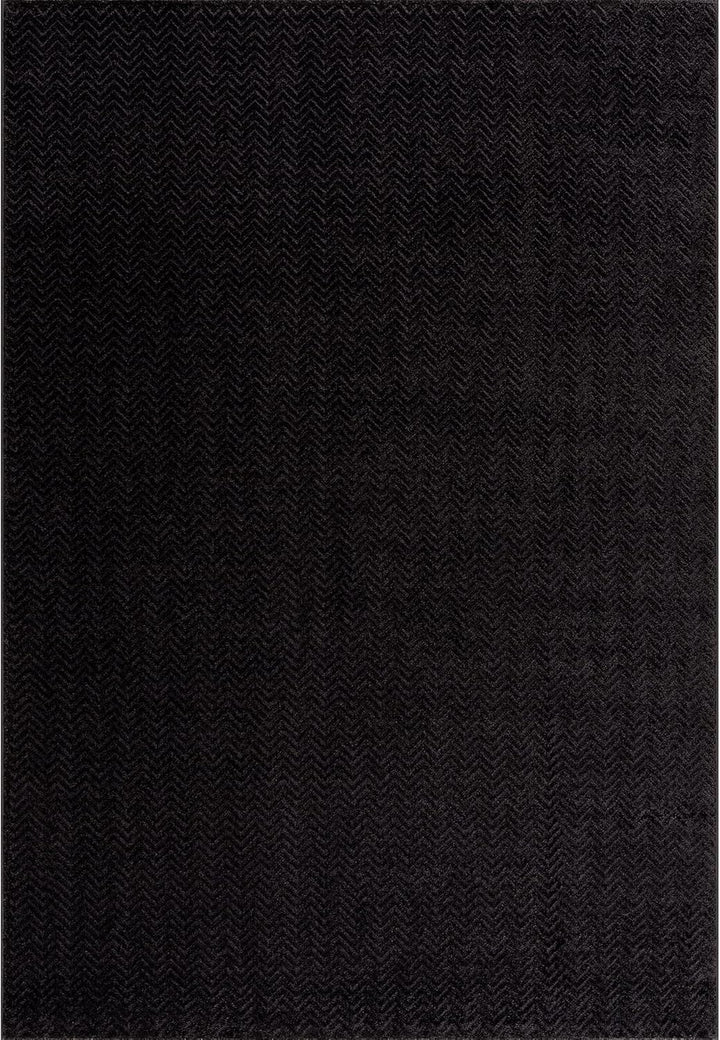 payé Teppich Wohnzimmer - Anthrazit - 120x170cm - Meliert Muster - Einfarbig - Hoch Tief Effekt - Ku