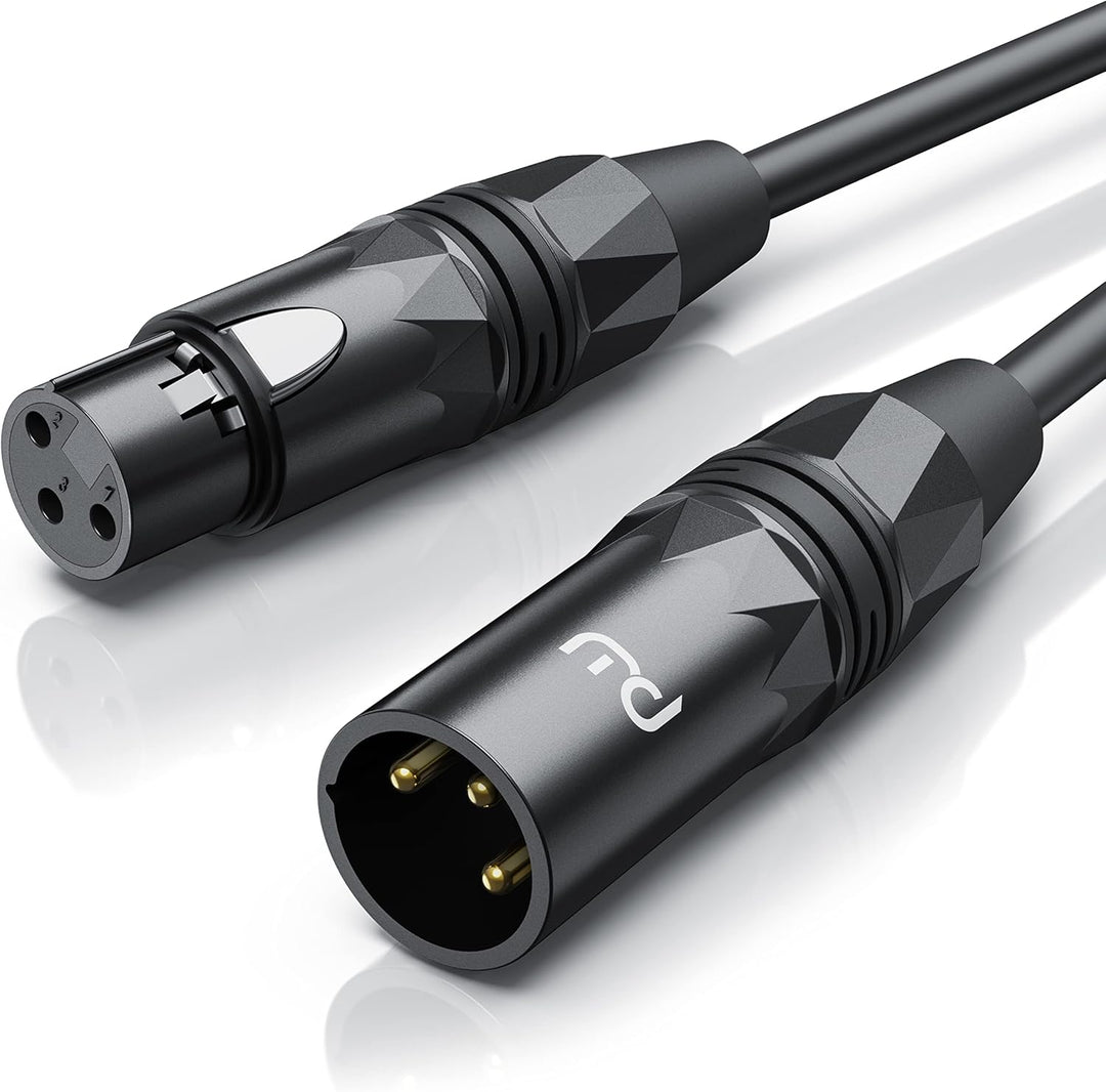 CSL - 5m Mikrofonkabel - XLR Stecker auf XLR Buchse - Audio Kabel - je 4 Farbringe: rot blau gelb gr
