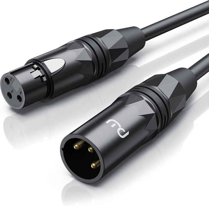 CSL - 5m Mikrofonkabel - XLR Stecker auf XLR Buchse - Audio Kabel - je 4 Farbringe: rot blau gelb gr