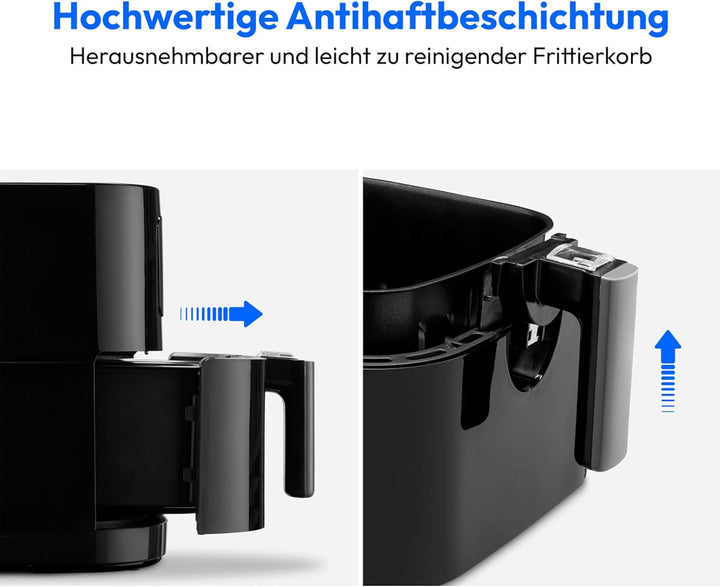 MEDION E40 XL Heissluftfritteuse (5,2 Liter Frittierkorb, 2.150 Watt, 9 Automatikprogramme, Backfunk