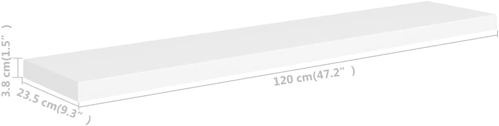 FIRBNUS 2 STK. Floating Wall Shelf 120x23,5x3,8 cm HĂ€ngeregal Schweberegal Wandregale Regale Regalbo