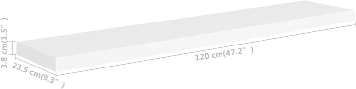 FIRBNUS 2 STK. Floating Wall Shelf 120x23,5x3,8 cm HĂ€ngeregal Schweberegal Wandregale Regale Regalbo