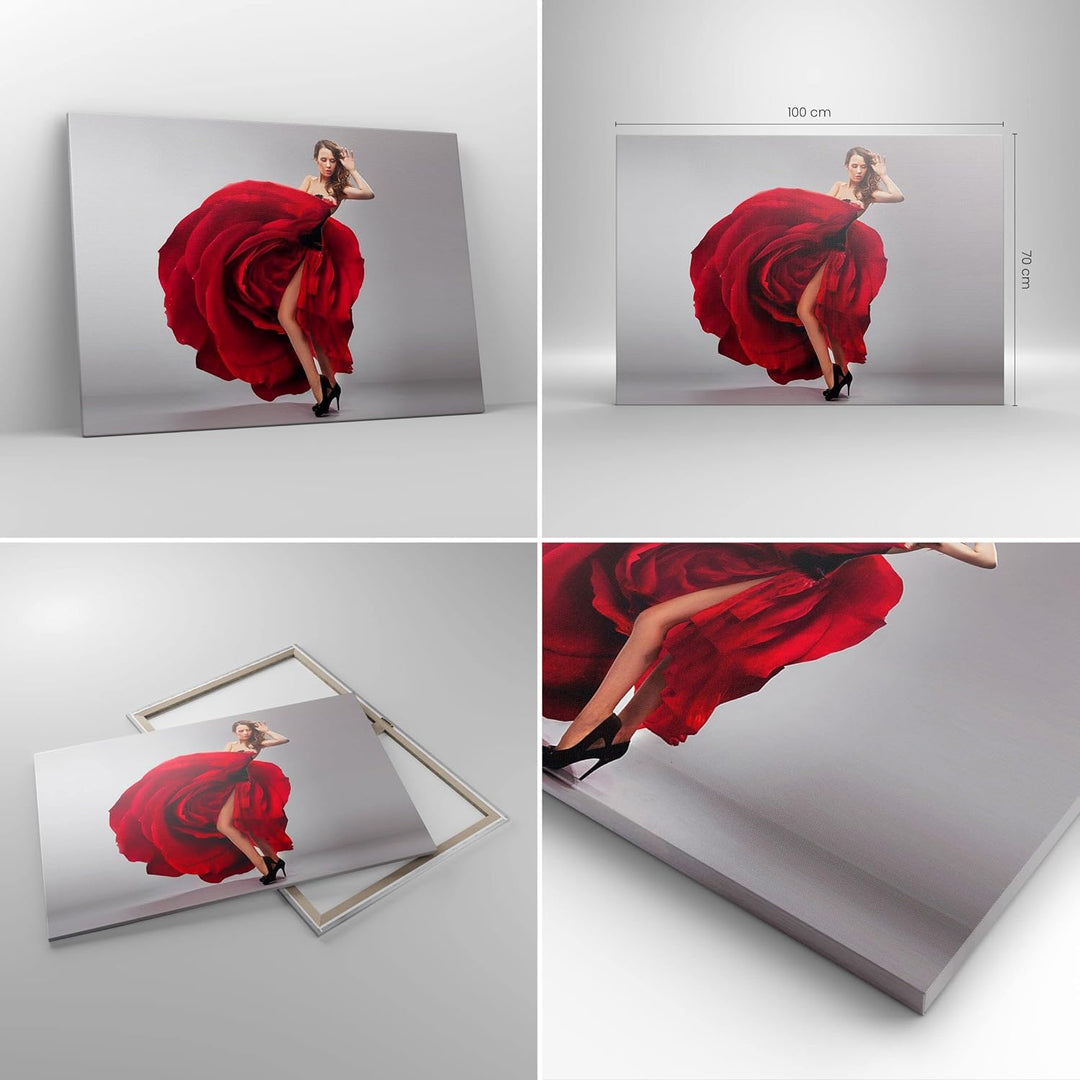 Bilder auf Leinwand 100x70cm Leinwandbild Karneval Kleidung Kultur Tänzerin Gross Wanddeko Bild Schl